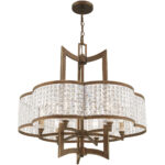 6 Light Palacial Bronze Chandelier with Clear Crystals Shade-Lighting LumensChandeliers