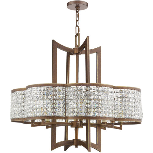 8 Light Palacial Bronze Chandelier with Clear Crystals Shade-Lighting LumensChandeliers