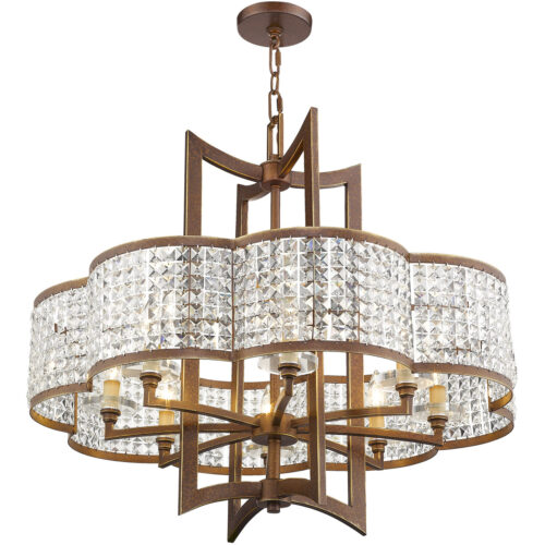 8 Light Palacial Bronze Chandelier with Clear Crystals Shade-Lighting LumensChandeliers