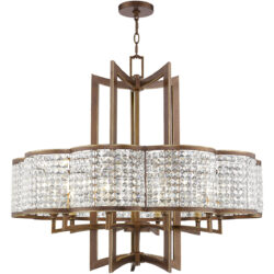 10 Light Palacial Bronze Chandelier with Clear Crystals Shade-Lighting LumensChandeliers