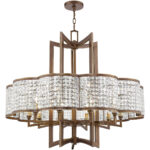 10 Light Palacial Bronze Chandelier with Clear Crystals Shade-Lighting LumensChandeliers