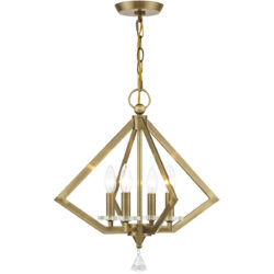 4 Light Antique Brass Chandelier with Steel base material-Lighting LumensChandeliers