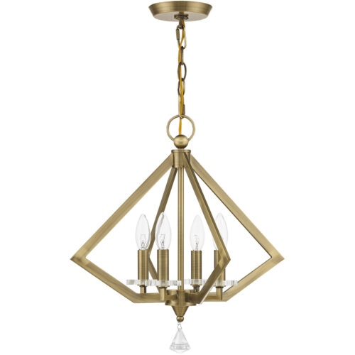 4 Light Antique Brass Chandelier with Steel base material-Lighting LumensChandeliers