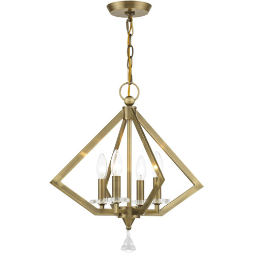 4 Light Antique Brass Chandelier with Steel base material-Lighting LumensChandeliers