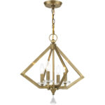 4 Light Antique Brass Chandelier with Steel base material-Lighting LumensChandeliers