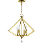 4 Light Polished Brass Mini Chandelier with Clear Crystal Accents Shade-Lighting LumensChandeliers