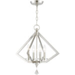 4 Light Polished Nickel Mini Chandelier with Steel base material-Lighting LumensChandeliers