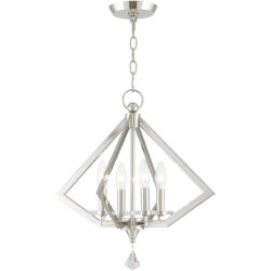 4 Light Polished Nickel Mini Chandelier with Steel base material-Lighting LumensChandeliers