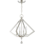 4 Light Polished Nickel Mini Chandelier with Steel base material-Lighting LumensChandeliers