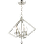 4 Light Polished Nickel Mini Chandelier with Steel base material-Lighting LumensChandeliers