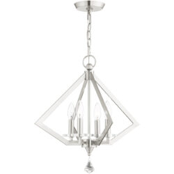 4 Light Brushed Nickel Chandelier with Steel base material-Lighting LumensChandeliers