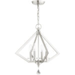 4 Light Brushed Nickel Chandelier with Steel base material-Lighting LumensChandeliers