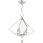 4 Light Brushed Nickel Chandelier with Steel base material-Lighting LumensChandeliers