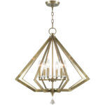 6 Light Antique Brass Chandelier with Steel base material-Lighting LumensChandeliers