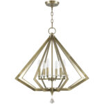 6 Light Antique Brass Chandelier with Steel base material-Lighting LumensChandeliers