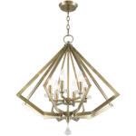 6 Light Antique Brass Chandelier with Steel base material-Lighting LumensChandeliers