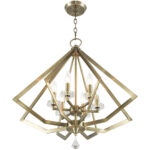 6 Light Antique Brass Chandelier with Steel base material-Lighting LumensChandeliers