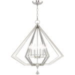 6 Light Polished Nickel Chandelier with Steel base material-Lighting LumensChandeliers