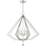 6 Light Polished Nickel Chandelier with Steel base material-Lighting LumensChandeliers