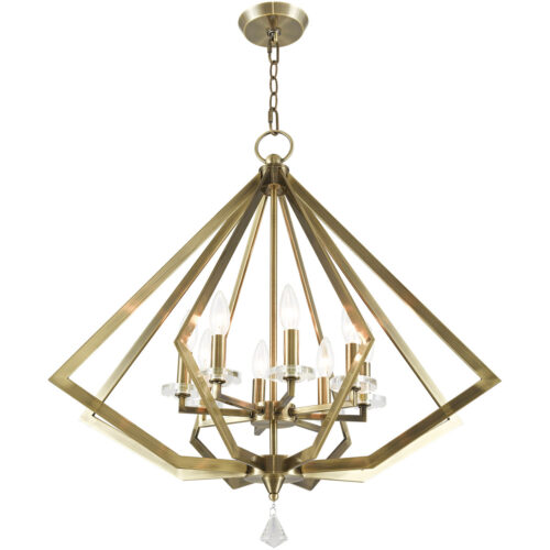 8 Light Antique Brass Chandelier with Steel base material-Lighting LumensChandeliers