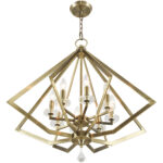 8 Light Antique Brass Chandelier with Steel base material-Lighting LumensChandeliers