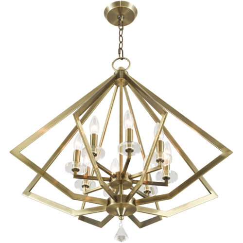 8 Light Antique Brass Chandelier with Steel base material-Lighting LumensChandeliers