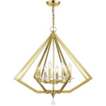 8 Light Polished Brass Chandelier with Clear Crystal Accents Shade-Lighting LumensChandeliers