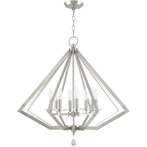 8 Light Brushed Nickel Chandelier with Steel base material-Lighting LumensChandeliers