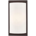 6 inch 1 Light Bronze Wall Sconce with Hand Crafted Off-White Fabric Hardback Shade Shade-Lighting LumensWall Sconces