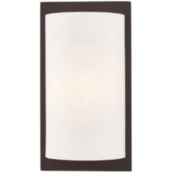 6 inch 1 Light Bronze Wall Sconce with Hand Crafted Off-White Fabric Hardback Shade Shade-Lighting LumensWall Sconces