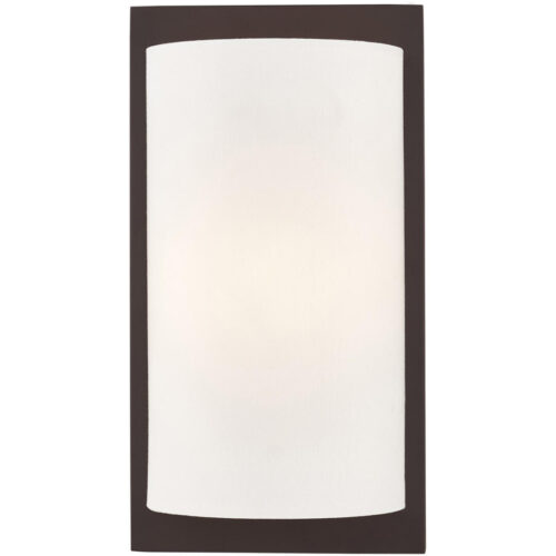 6 inch 1 Light Bronze Wall Sconce with Hand Crafted Off-White Fabric Hardback Shade Shade-Lighting LumensWall Sconces