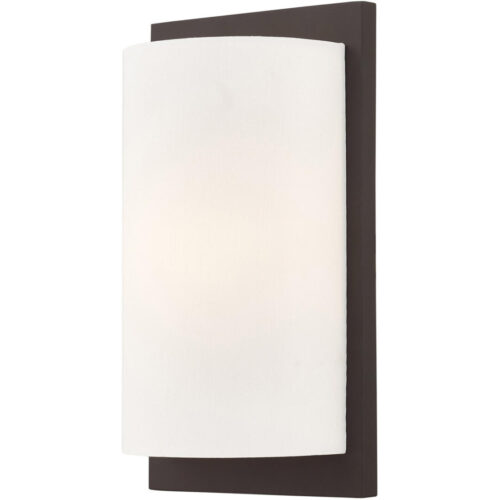 6 inch 1 Light Bronze Wall Sconce with Hand Crafted Off-White Fabric Hardback Shade Shade-Lighting LumensWall Sconces