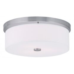 3 Light Brushed Nickel Ceiling Light fixture with Steel base material-Lighting LumensFlush Mount Ceiling Lights