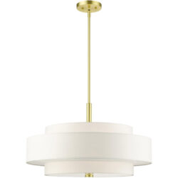 50875-12 5 Light Satin Brass Chandelier-Lighting LumensChandeliers