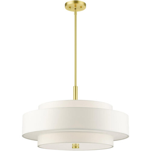 50875-12 5 Light Satin Brass Chandelier-Lighting LumensChandeliers