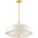 50875-12 5 Light Satin Brass Chandelier-Lighting LumensChandeliers