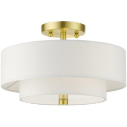 51042-12 2 Light Satin Brass Semi Flush-Lighting LumensSemi Flush