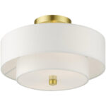 51042-12 2 Light Satin Brass Semi Flush-Lighting LumensSemi Flush