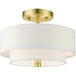 51043-12 2 Light Satin Brass Semi Flush-Lighting LumensSemi Flush