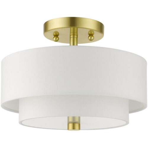 51043-12 2 Light Satin Brass Semi Flush-Lighting LumensSemi Flush