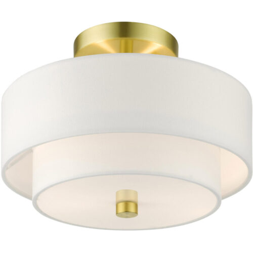 51043-12 2 Light Satin Brass Semi Flush-Lighting LumensSemi Flush