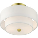 51043-12 2 Light Satin Brass Semi Flush-Lighting LumensSemi Flush