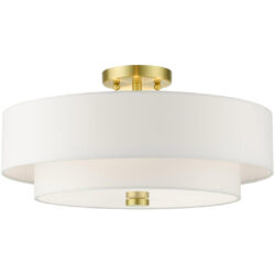 51045-12 4 Light Satin Brass Semi Flush-Lighting LumensSemi Flush