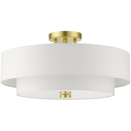 51045-12 4 Light Satin Brass Semi Flush-Lighting LumensSemi Flush