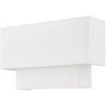 13 inch 2 Light Brushed Nickel ADA Wall Sconce with Hand Crafted Off-White Fabric Shade-Lighting LumensWall Sconces