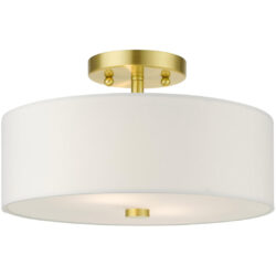 51053-12 2 Light Satin Brass Semi Flush-Lighting LumensSemi Flush