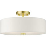 51054-12 3 Light Satin Brass Semi Flush-Lighting LumensSemi Flush