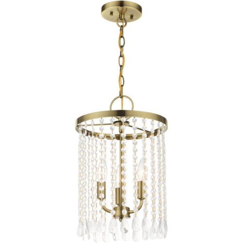 51060-01 3 Light Antique Brass Pendant Chandelier-Lighting LumensChandeliers