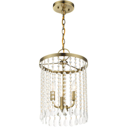 51060-01 3 Light Antique Brass Pendant Chandelier-Lighting LumensChandeliers