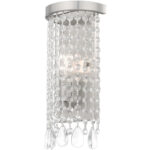 6 inch 1 Light Brushed Nickel ADA Wall Sconce with Clear Crystals Shade-Lighting LumensWall Sconces